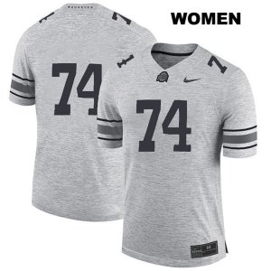 Women's NCAA Ohio State Buckeyes Max Wray #74 College Stitched No Name Authentic Nike Gray Football Jersey RU20N83OJ